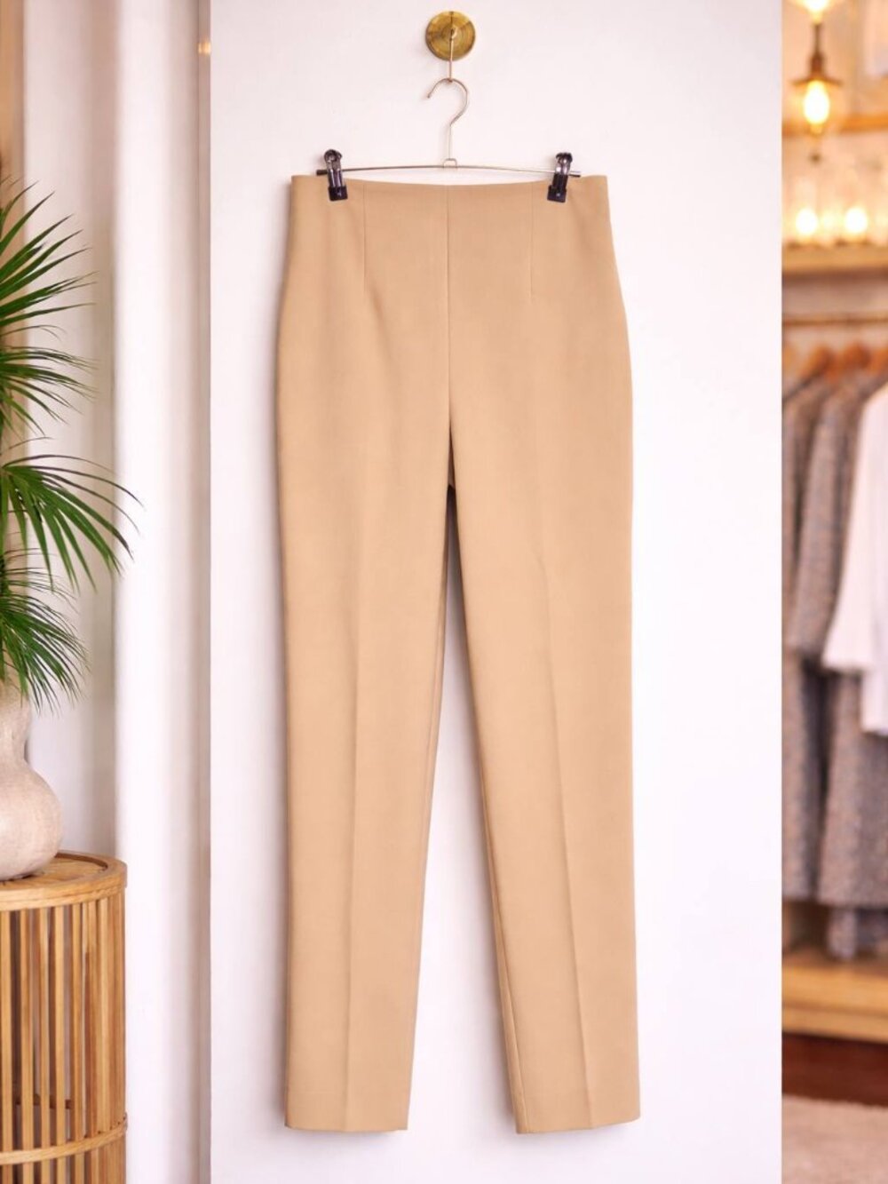 Stretch Pull On Camel Tan Pants - Size 10